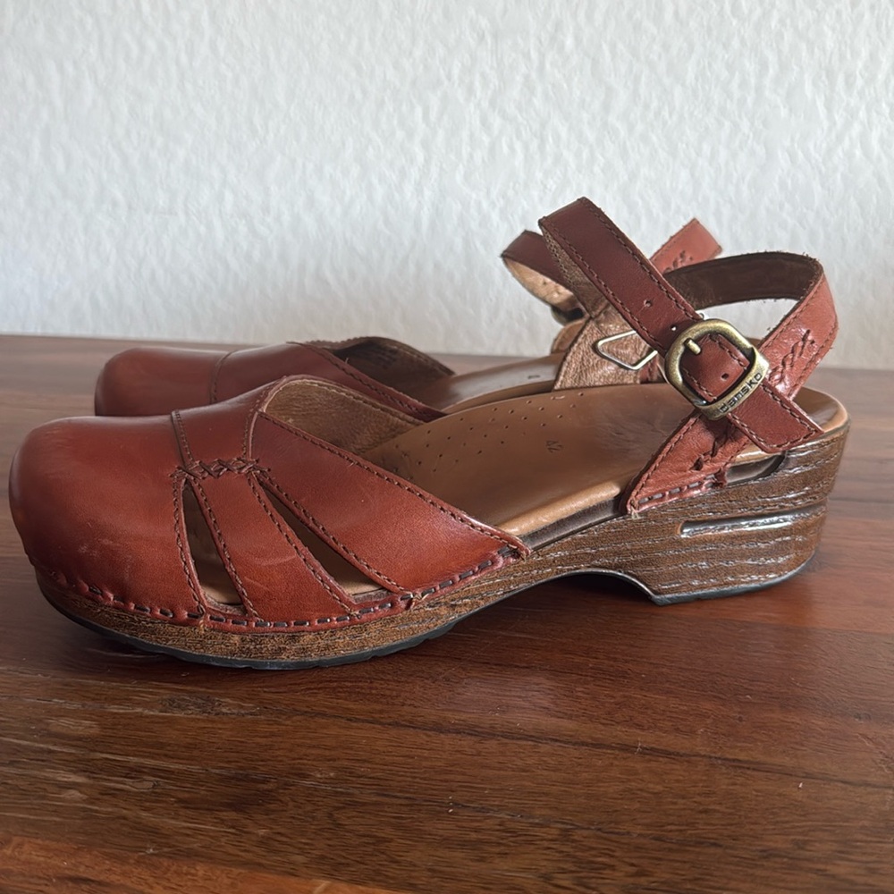 Dansko ankle strap clogs